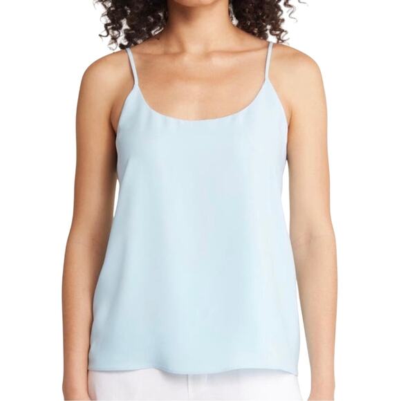 Nordstrom Blue Satin Camisole Tank Top Scoop Neck Adjustable Straps M NWT - Picture 6 of 9